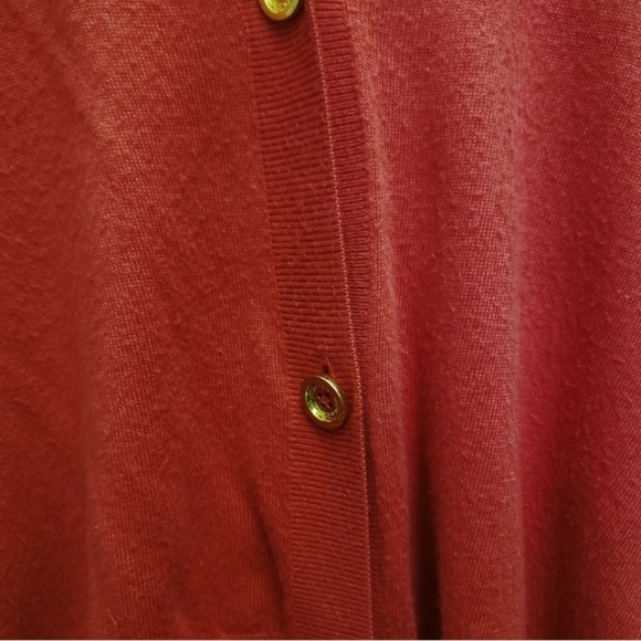 Juicy Couture Cardigan Pink Red V-neck Sweater Gold Buttons Sweater M - Picture 11 of 16